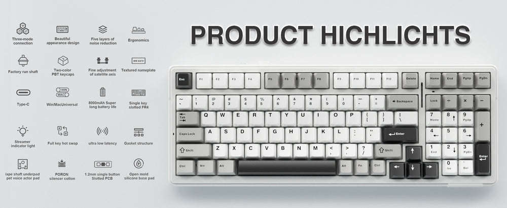AULA F99 Hot-Swappable Wireless Mechanical Keyboard