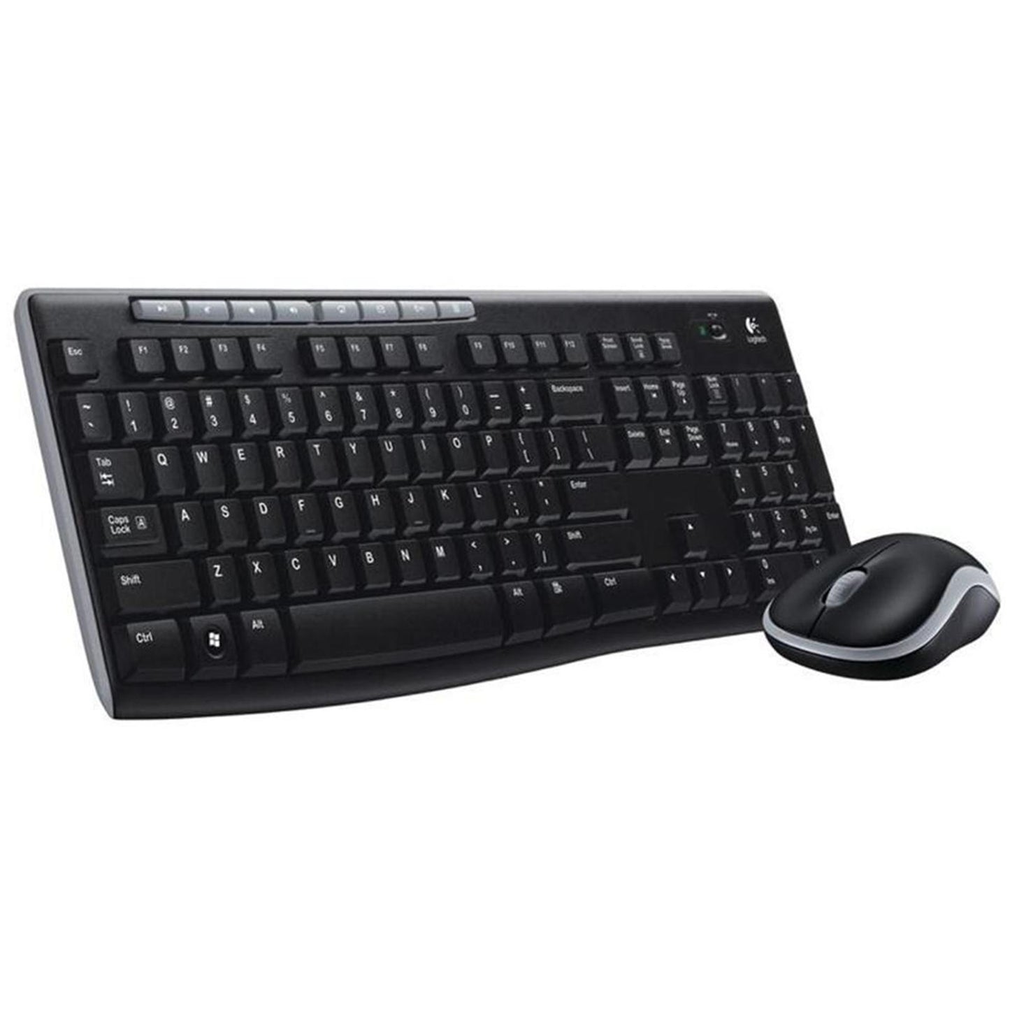 Logitech MK270 Wireless Keyboard UK Layout & Compact Mouse Set, Black