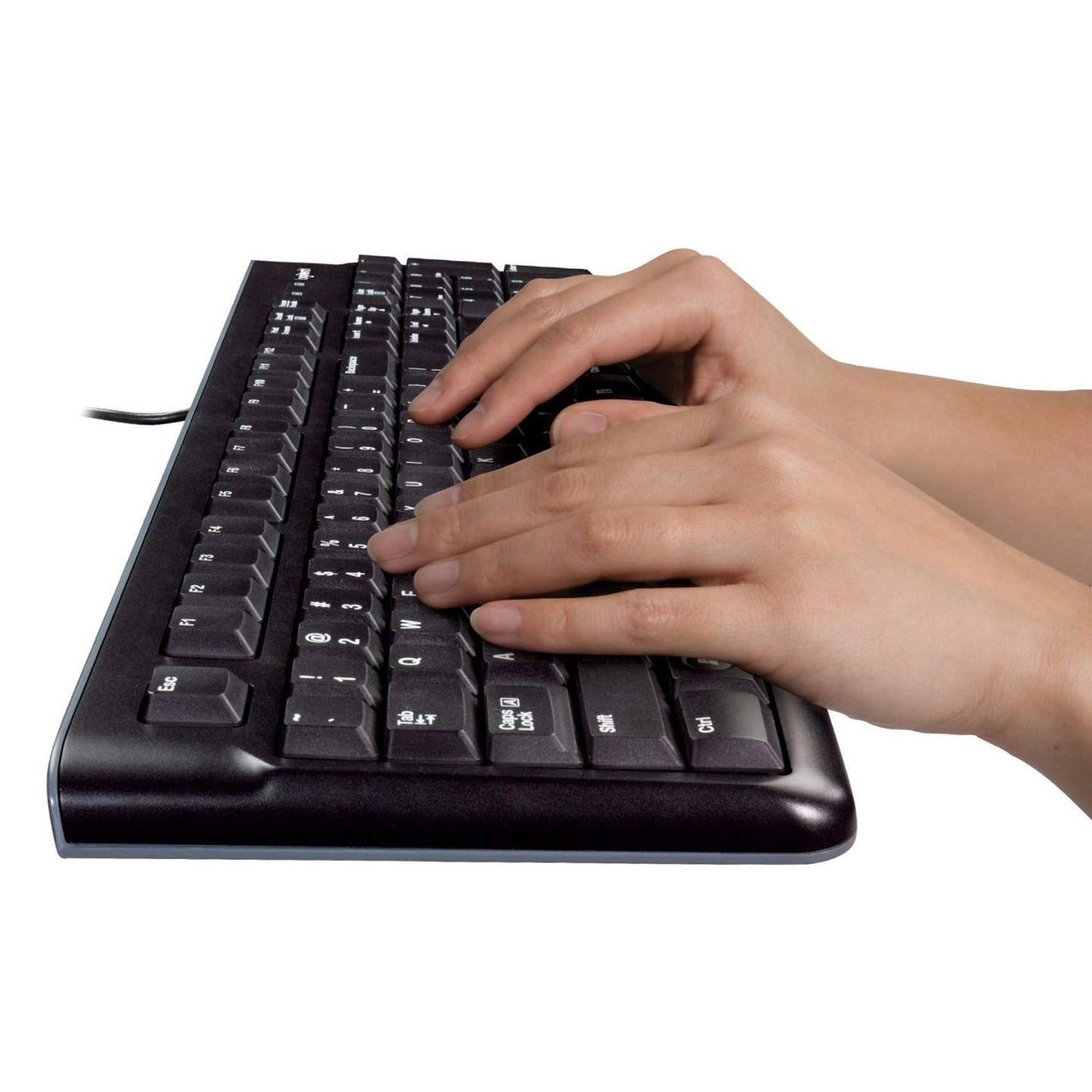 Logitech MK120 Wired Keyboard Full Size UK Layout & Optical Wired Mouse Set