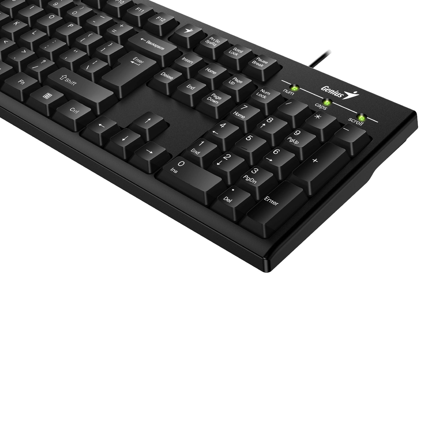 Genius KB-100 Wired Smart Keyboard, USB Full Size UK Layout, Black