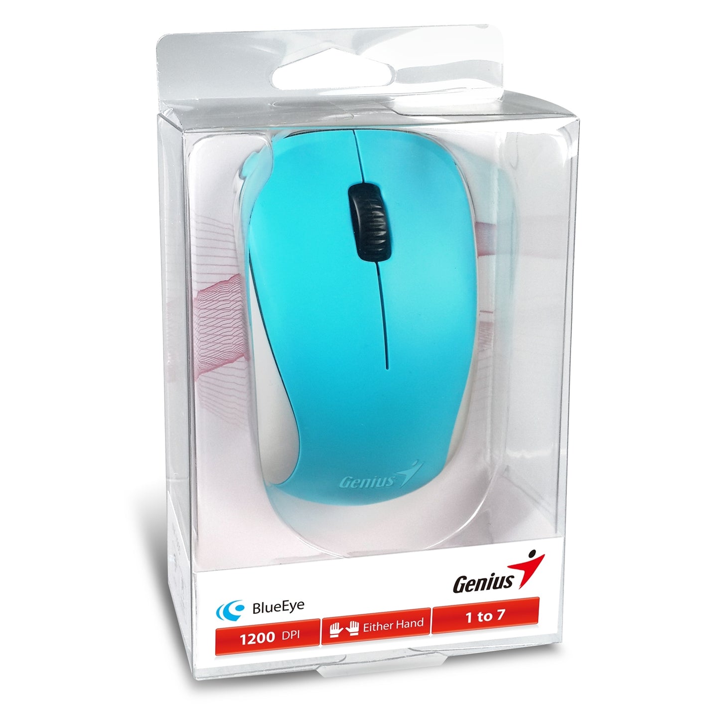 Genius NX-7000 Wireless Mouse 1200dpi, USB Receiver, 3 Button & Wheel, Blue