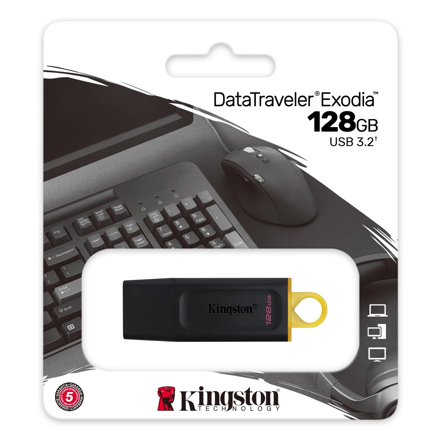 Kingston DataTraveler Exodia 128GB USB 3.2 Black/Yellow USB Flash Drive