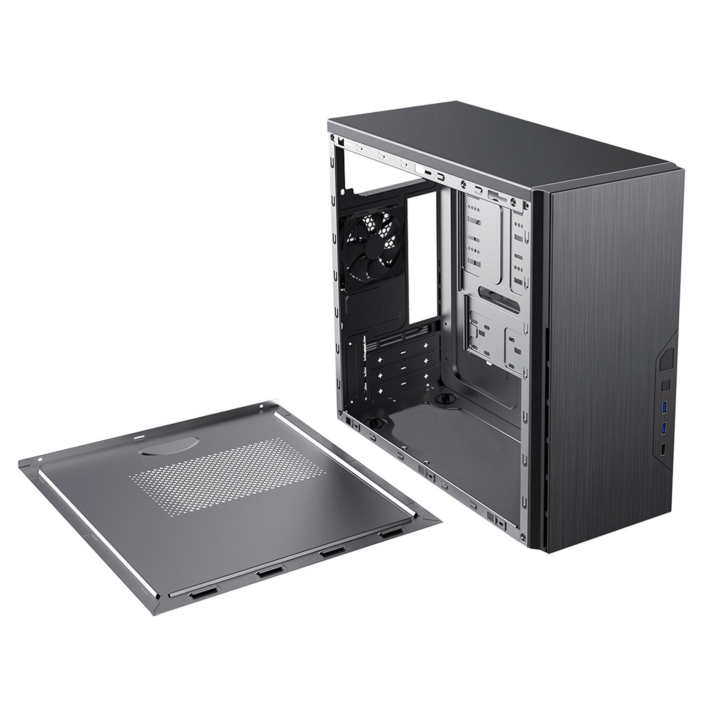 CiT Course Case Black Micro Tower, USB 3.0 / USB 2.0, Micro ATX, Mini-ITX