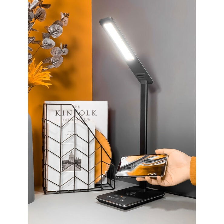 TouchDown LED Lamp with Wireless Charging Black