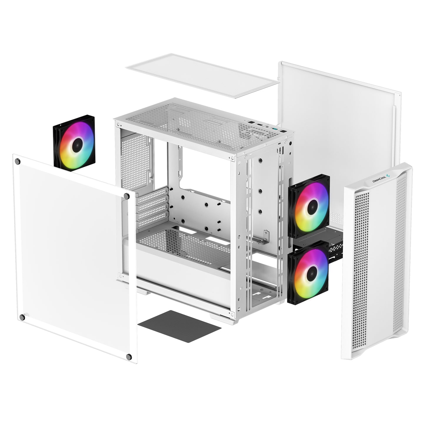 DeepCool CC360 ARGB WH, White, Mini Tower Chassis with Tempered Glass Window