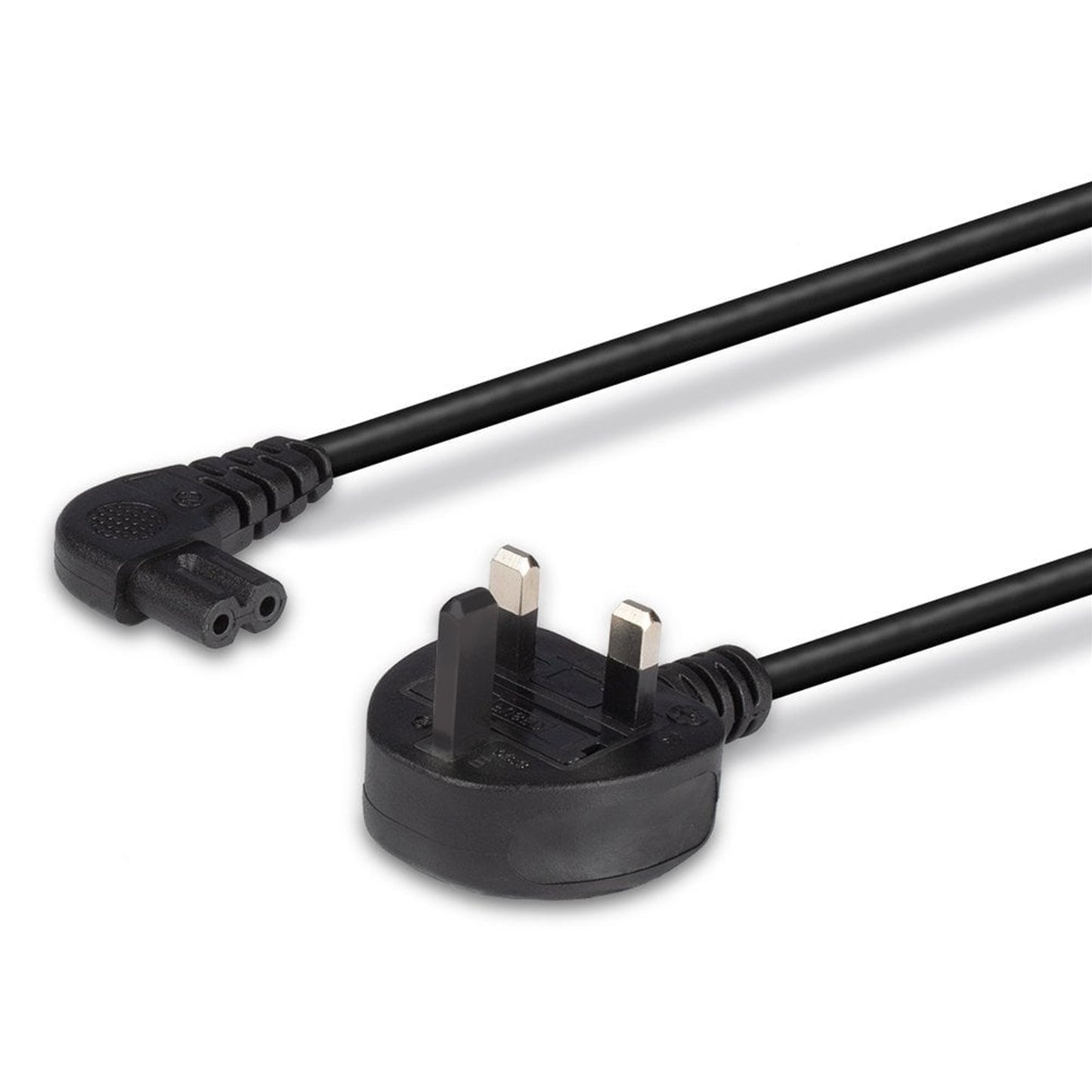Lindy 30454 0.5m UK 3 Pin Plug To Right Angle IEC C7 Mains Extension Cable