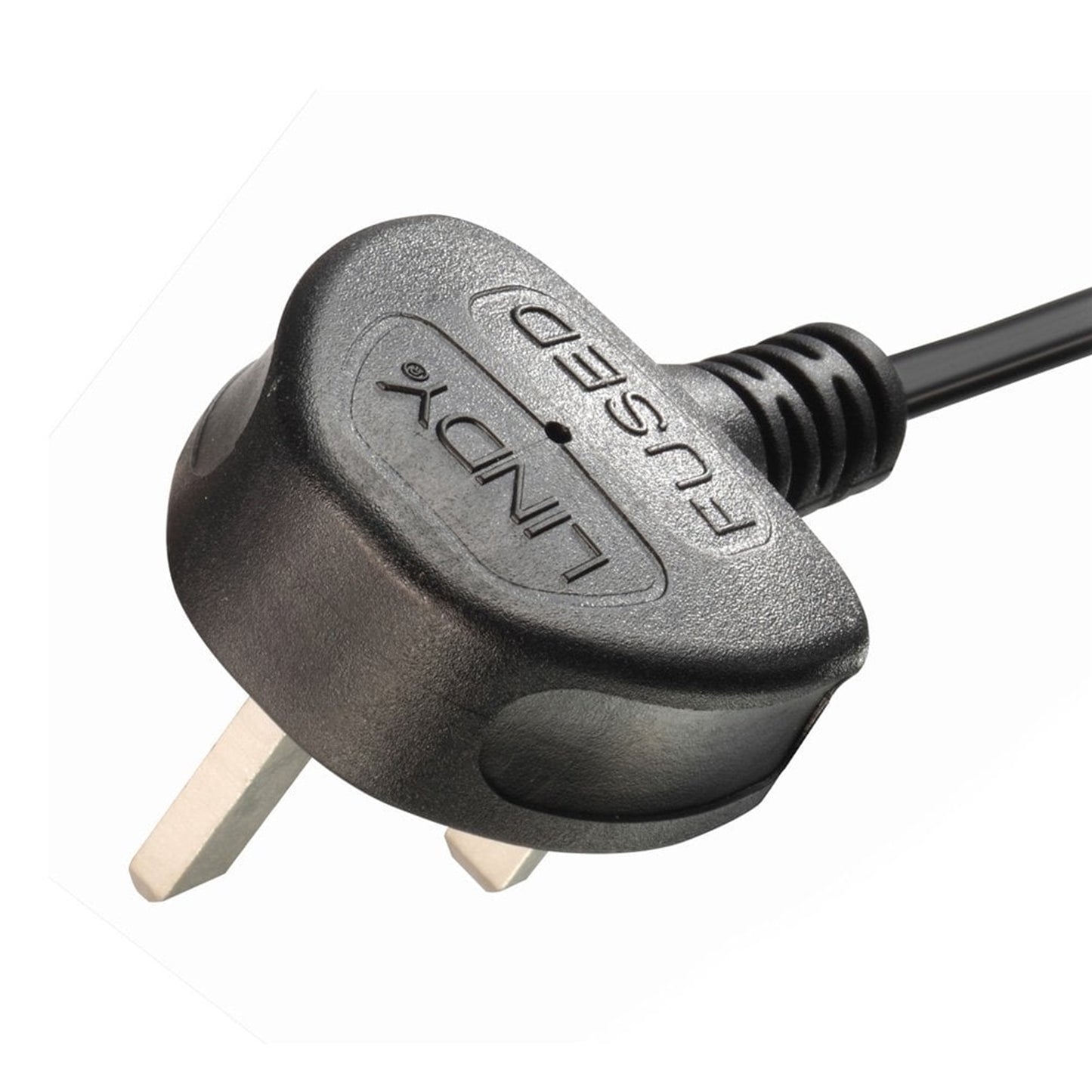 Lindy 30446 1m UK 3 Pin Plug To Right Angle IEC C13 Mains Extension Cable