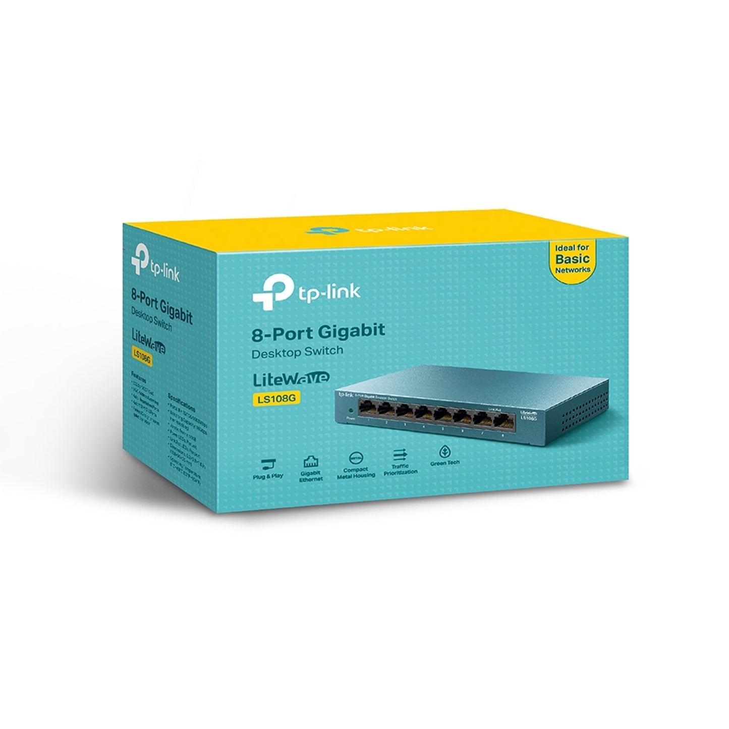TP-Link LiteWave LS108G 8-Port 10/100/1000Mbps Metal Gigabit DT Network Switch