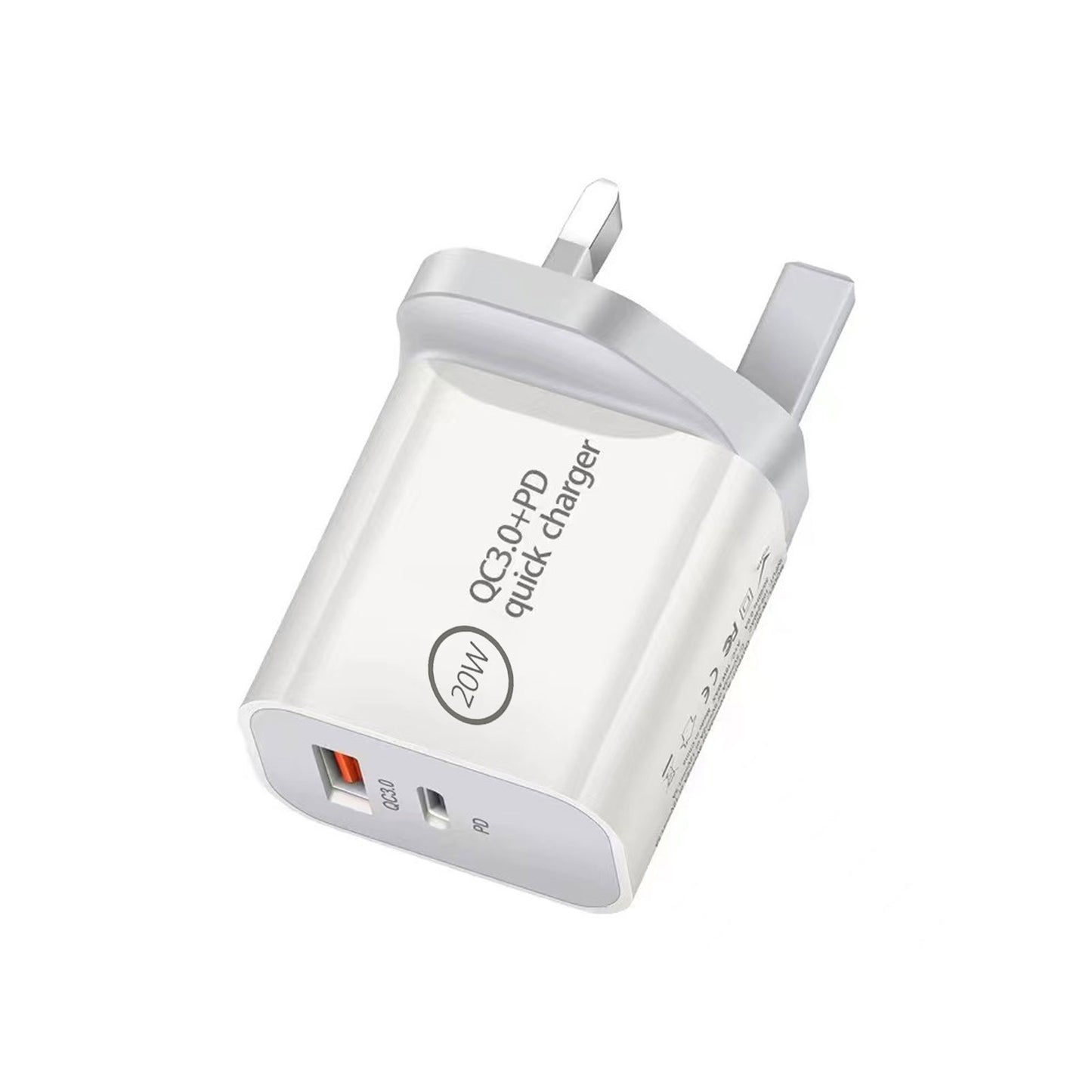 Prevo QC70 20W USB Type-C & USB Type-A Fast Charge Mains Charger with QC 3.0