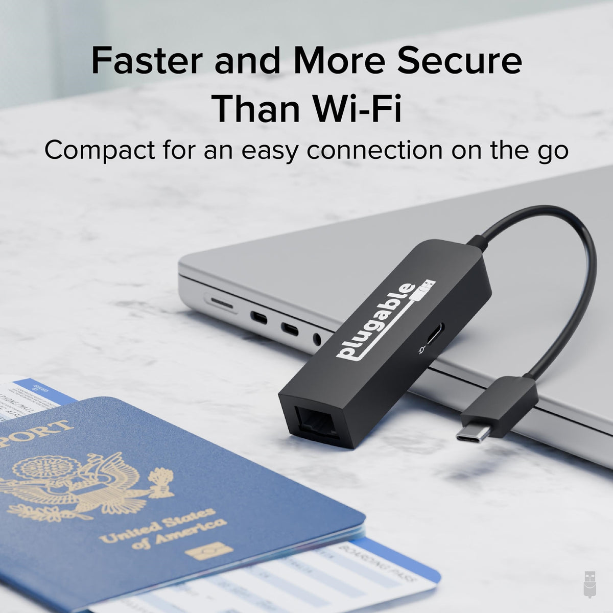 Plugable USBC-E2500PD USB-C to 2.5GbE Gigabit Ethernet Adapter, USBC PD Charging