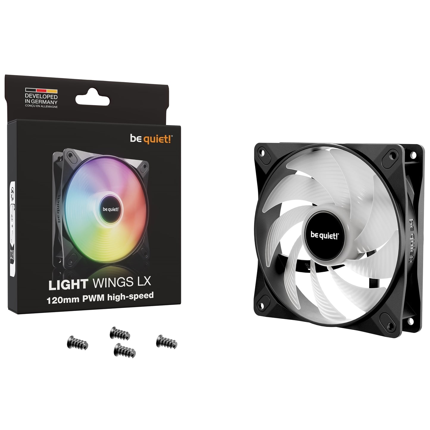Be Quiet! LIGHT WINGS LX 120mm PWM High-Speed Case Fan Rifle Bearing 9 Blades