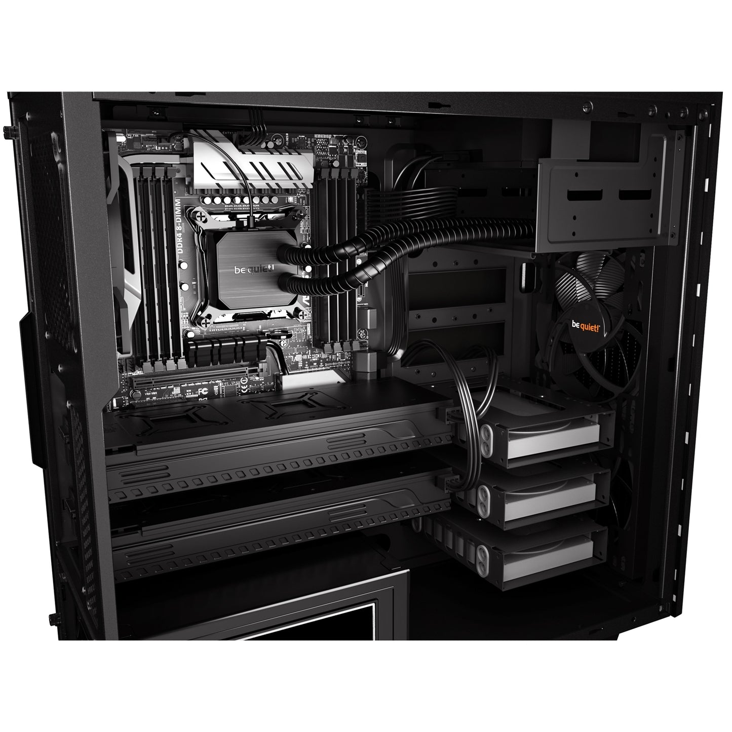 be quiet! Pure Base 600 PC Case - Silver Mid Tower 3x Pure Wings 2 Black Fans