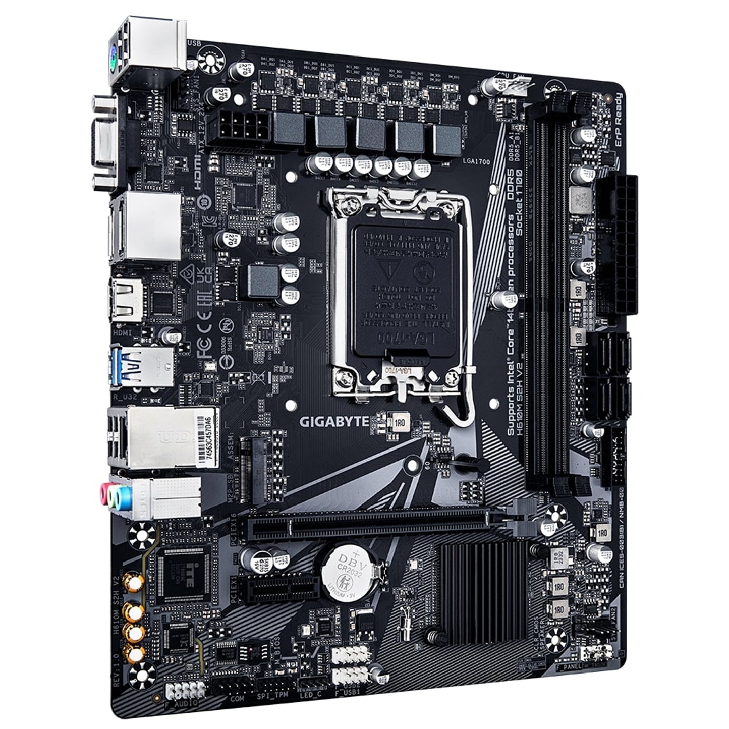 Gigabyte H610M S2H V2 Intel 1700 Socket Motherboard, Micro-ATX, 2x DDR5 Slots