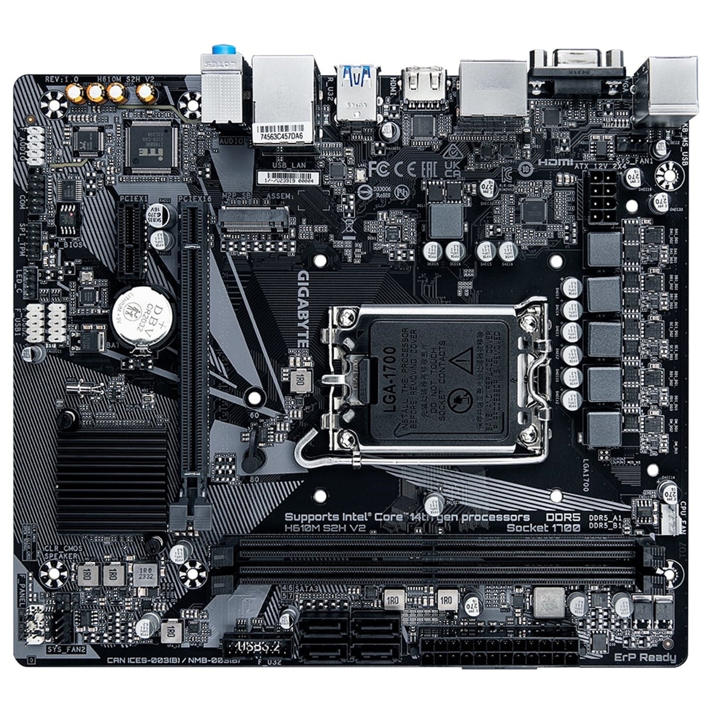 Gigabyte H610M S2H V2 Intel 1700 Socket Motherboard, Micro-ATX, 2x DDR5 Slots