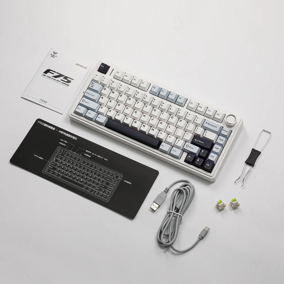 AULA F75 Gasket Wireless Mechanical Keyboard in Light Blue