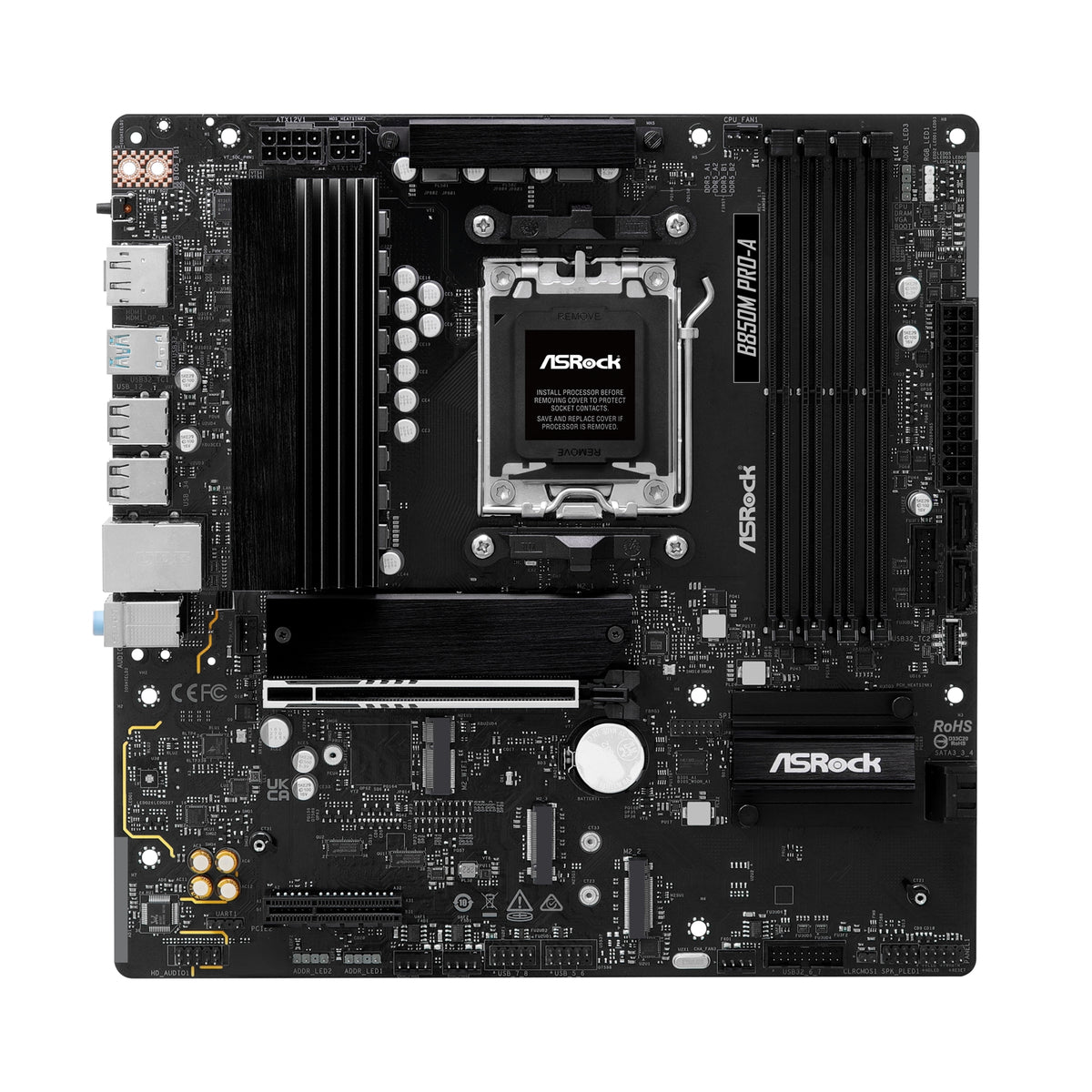 ASRock B850 Pro-A Motherboard, AMD Socket AM5, ATX, DDR5, M.2, LAN, HDMI, USB-C