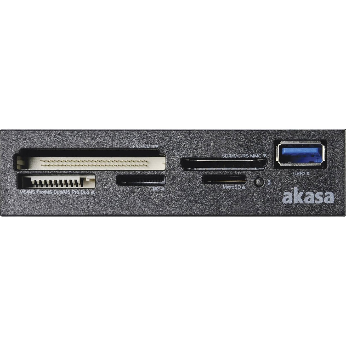 Akasa USB 3.0 Multi Card Reader, Supports CF/MS/SD/MicroSD UHS-II Cards for PC
