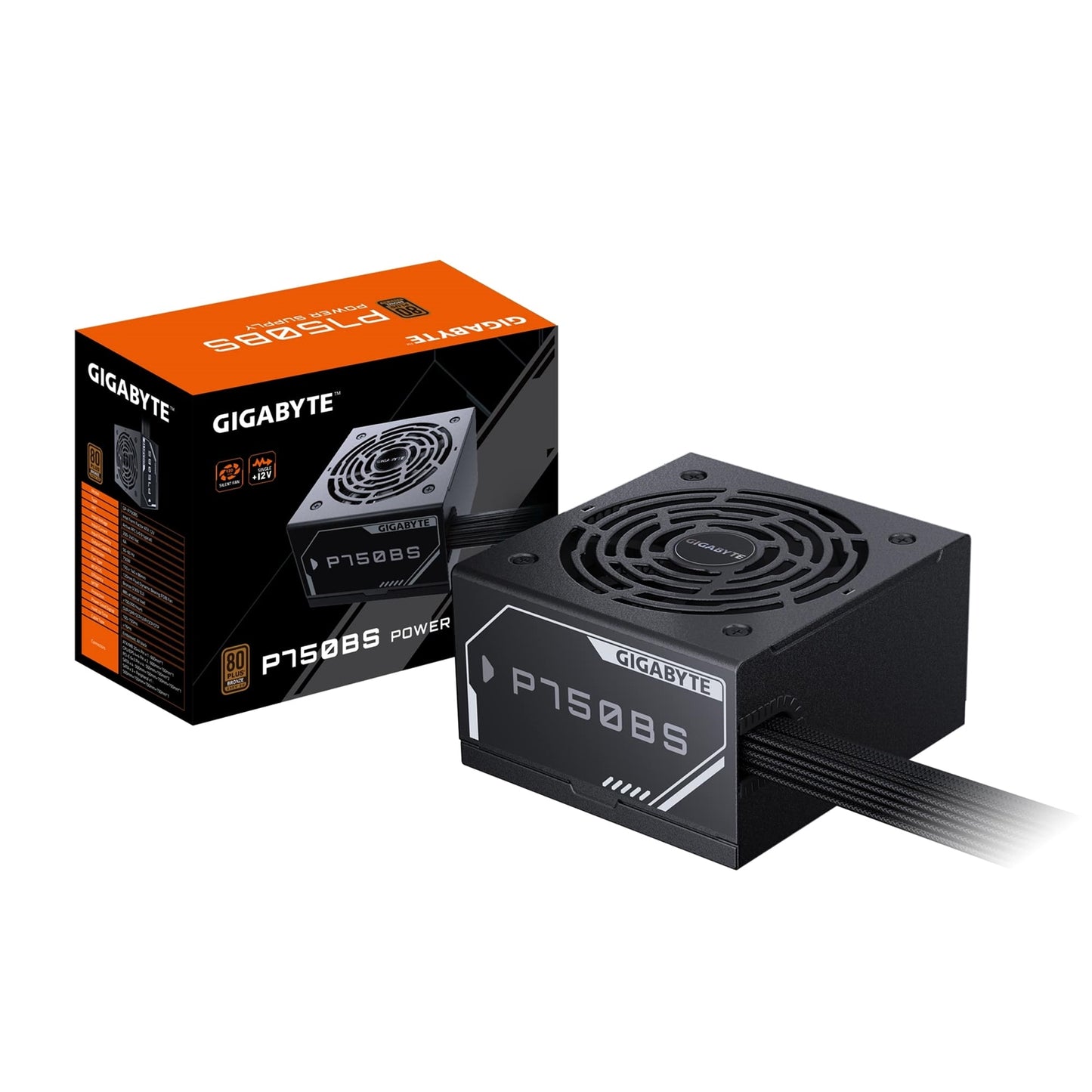 Gigabyte PSU, 750W, ATX, Silent 120mm FDB Fan, Single +12V Rail, GP-P750BS-UK