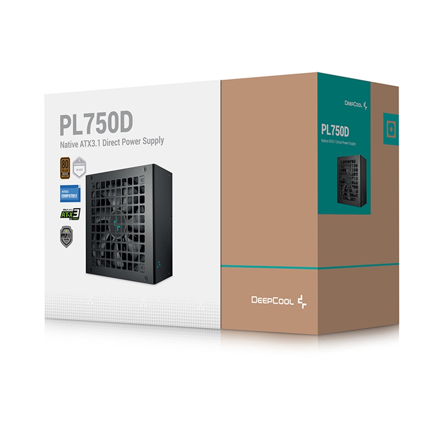 DeepCool PL750D 750W Power Supply, ATX12V V3.1 80+ Bronze Non-Modular 120mm Fan