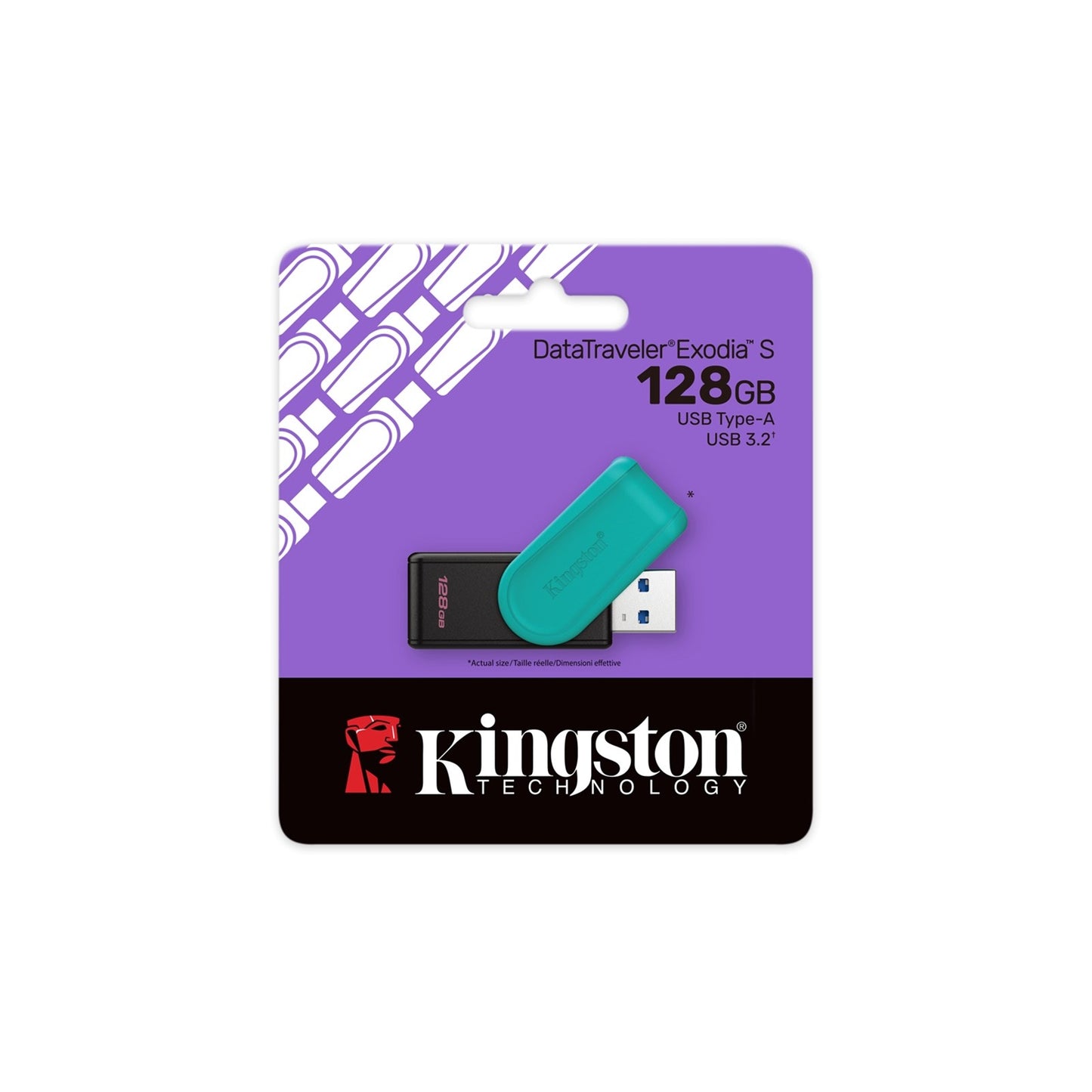 Kingston DataTraveler Exodia S DTXS/128GB USB Flash Drive, 128GB, Black/Green