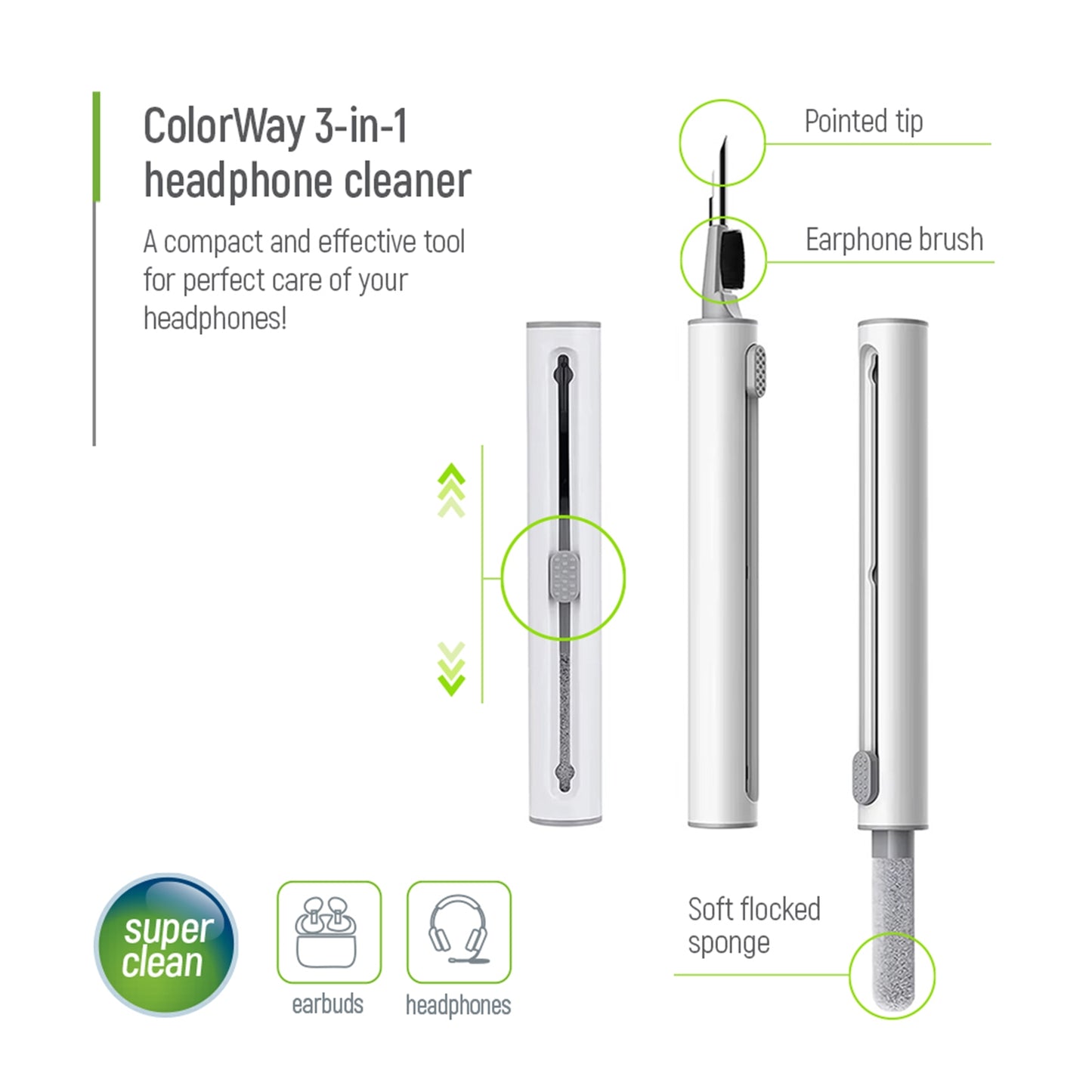 ColorWay 3-in-1 Headphone Cleaning pen