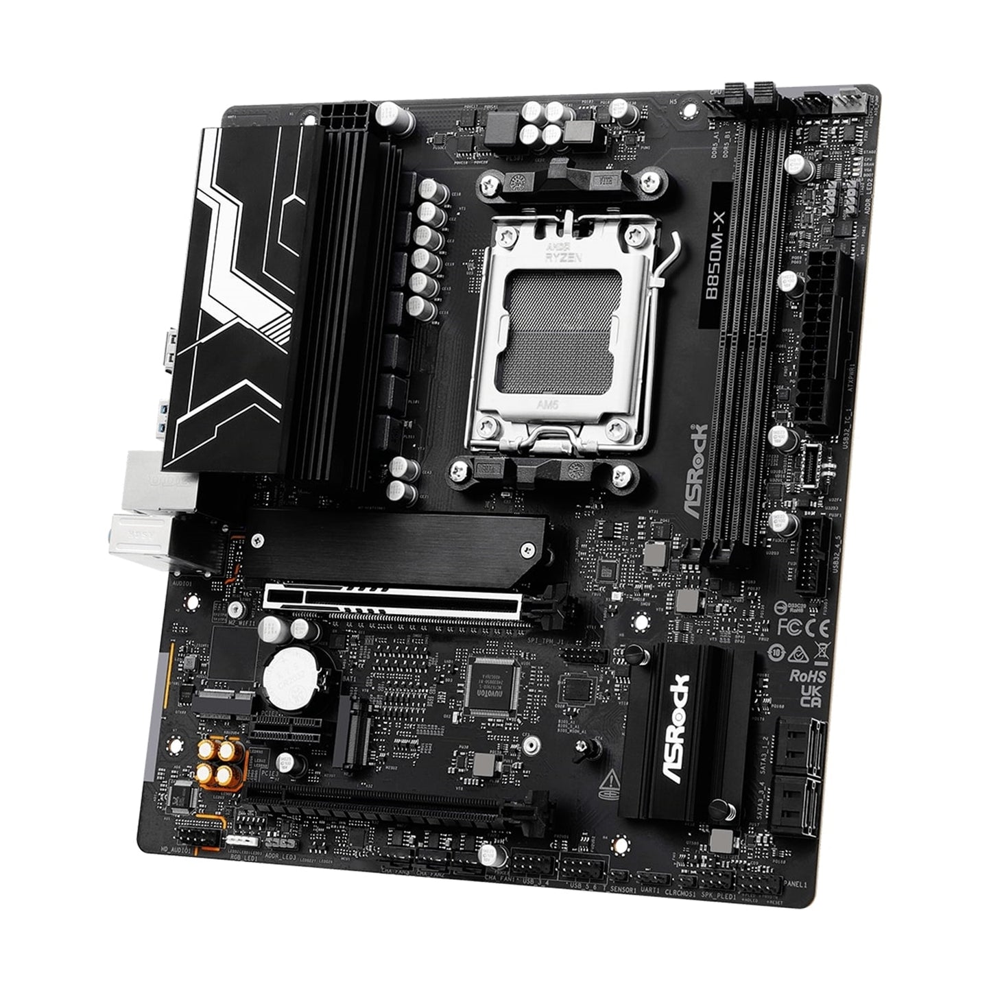ASRock B850M-X AMD AM5 Socket Motherboard, Micro-ATX DDR5 M.2 USB-C LAN HDMI