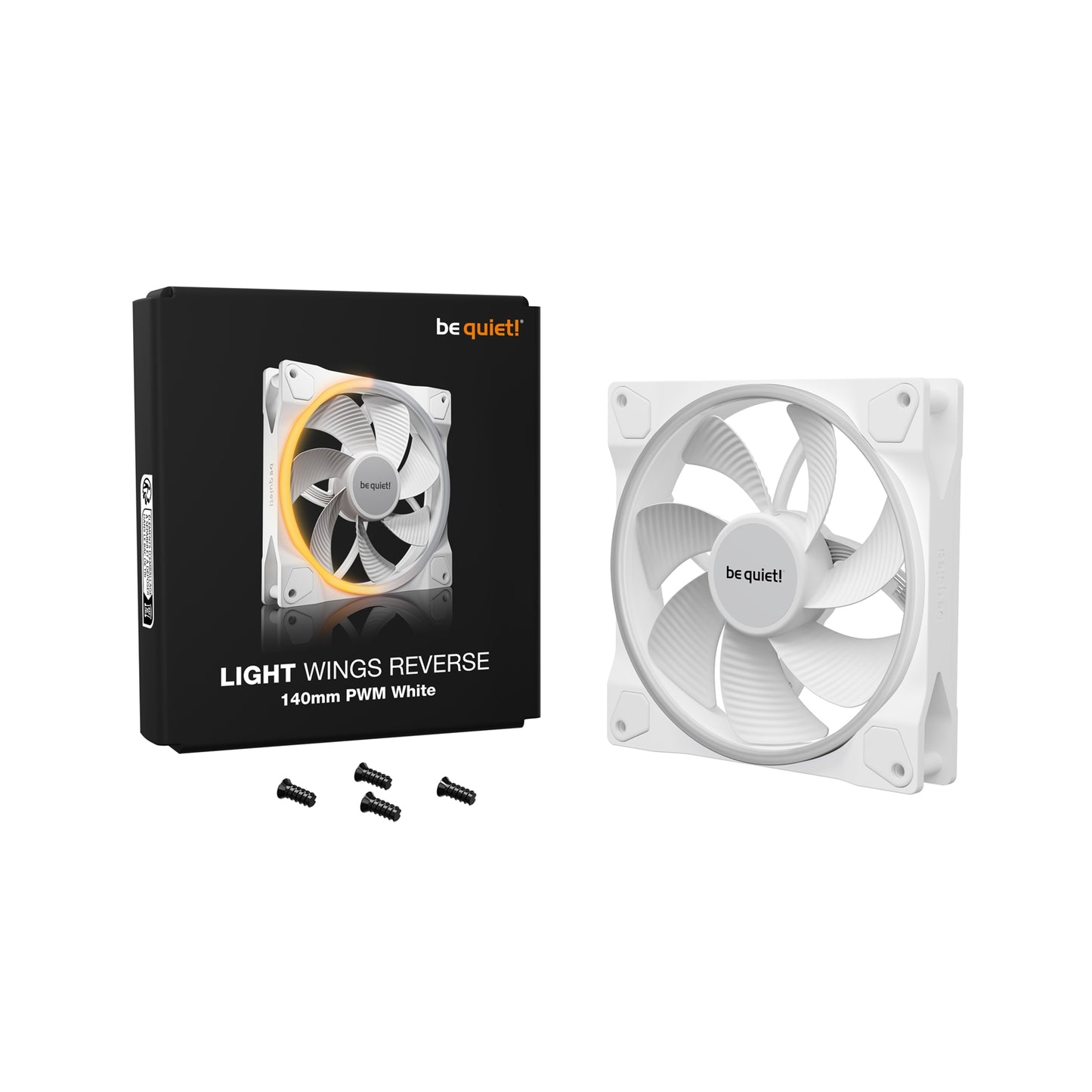 be quiet! Light Wings 140mm PWM Reverse PC Case Fan, White, Quiet Operation