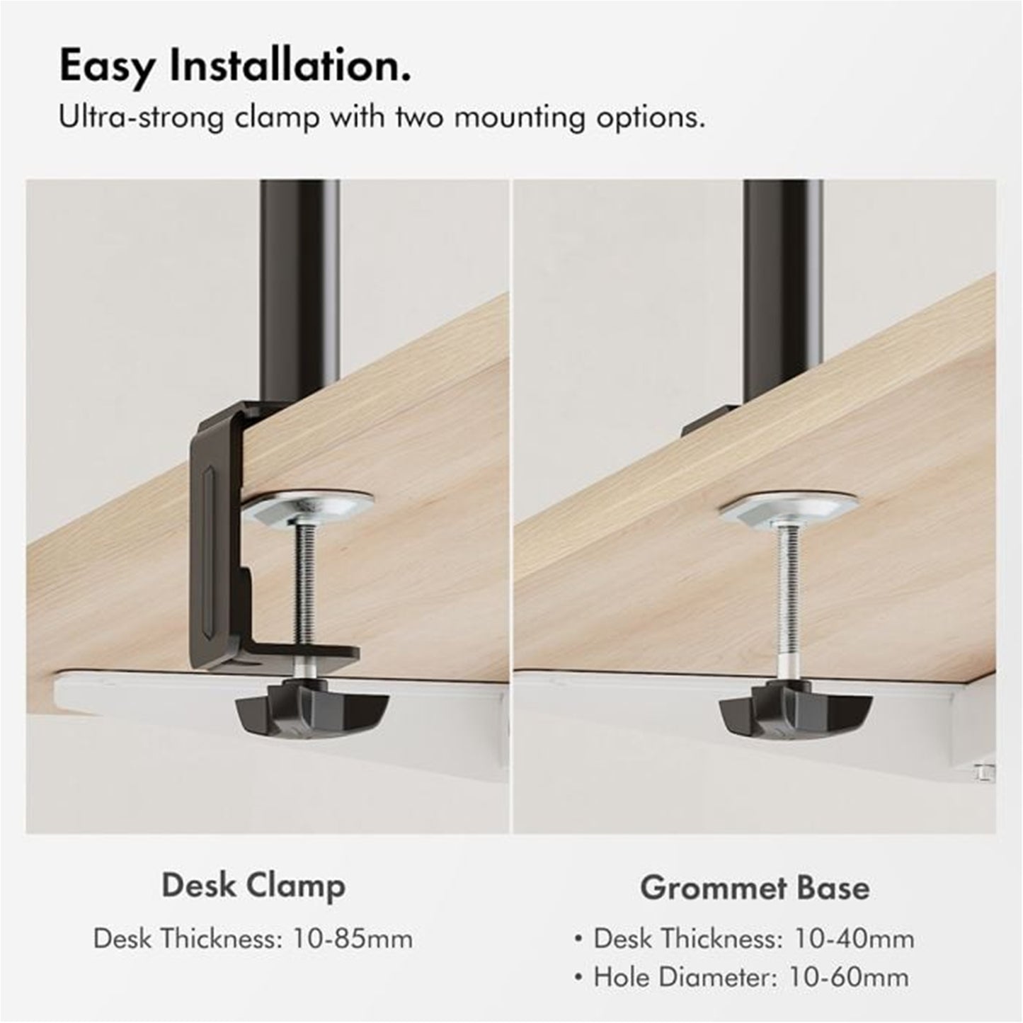 VonHaus Dual Monitor Stand for 13-32 Inch Screens, Desk Clamp, Adjustable
