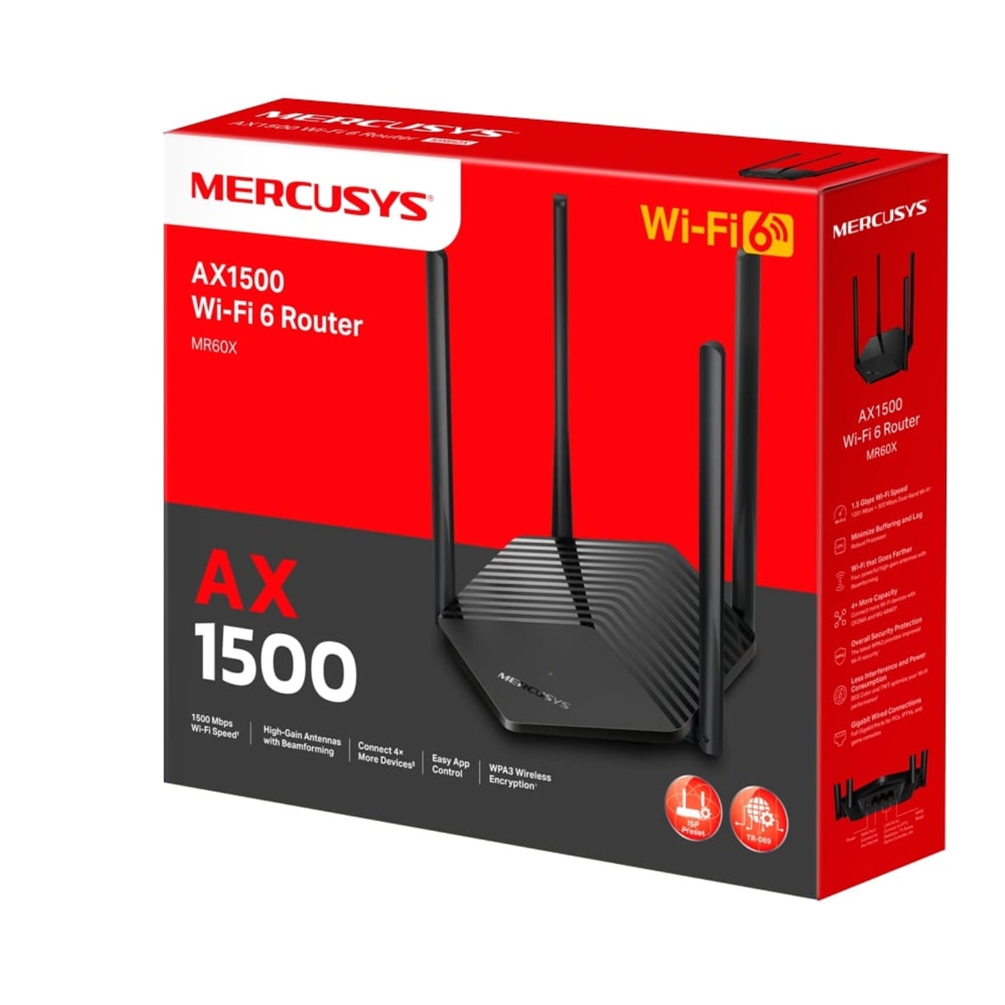 Mercusys AX1500 Dual-Band Wi-Fi 6 Router, MR60X
