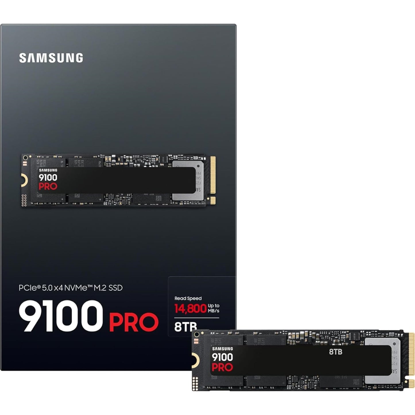 Samsung 9100 Pro(MZ-VAP8T0BW) 8TB SSD, Read 14,700 MB/s, Write 13,300 MB/s