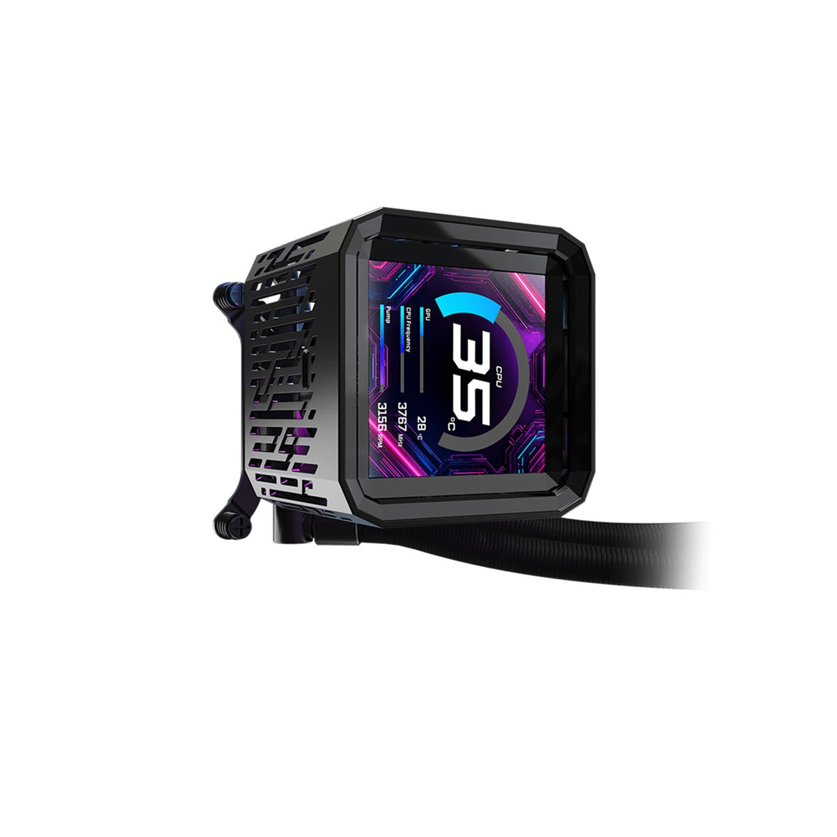 ASRock Phantom Gaming 360 LCD AIO Liquid CPU Cooler - ARGB Fans, LCD Display