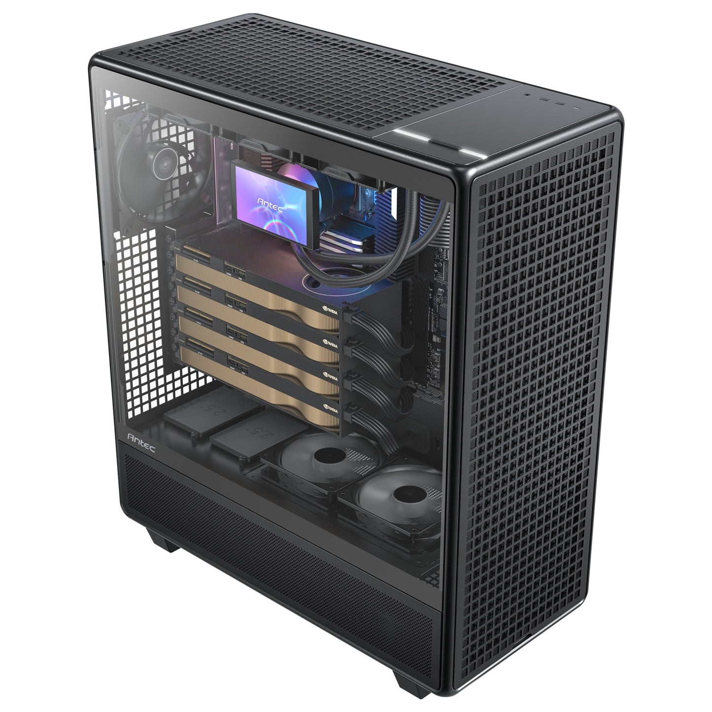 Antec 900 Full Tower PC Case, Tempered Glass Side Panel, E-ATX/ATX Support Black