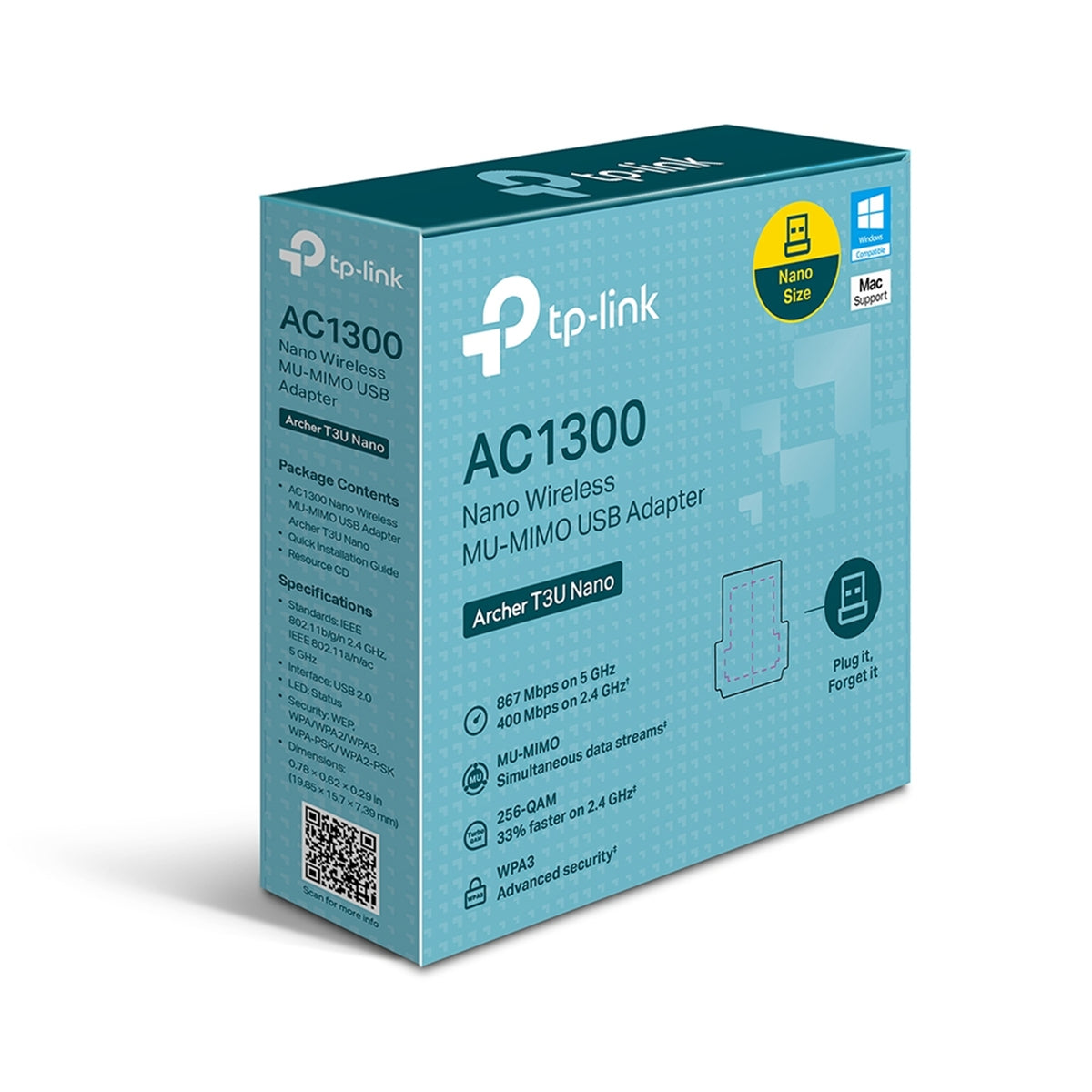 TP-Link Archer T3U Nano AC1300 Nano Dual Band Wi-Fi USB Adapter
