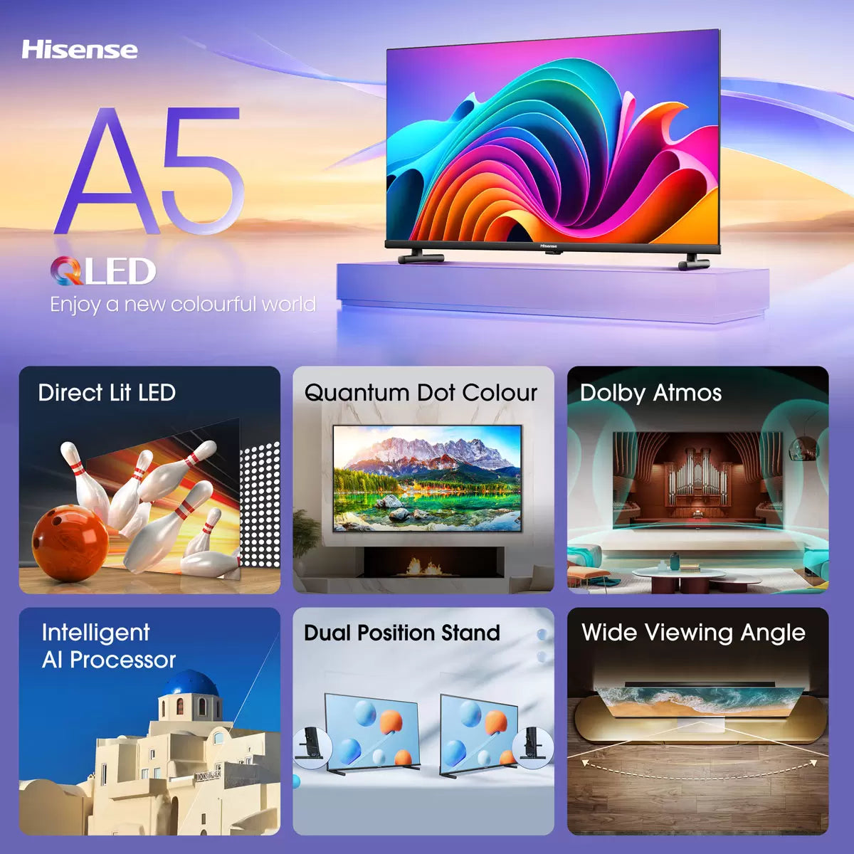 Hisense 40A5NQTUK 40 Inch QLED Smart TV 5-Year Warranty
