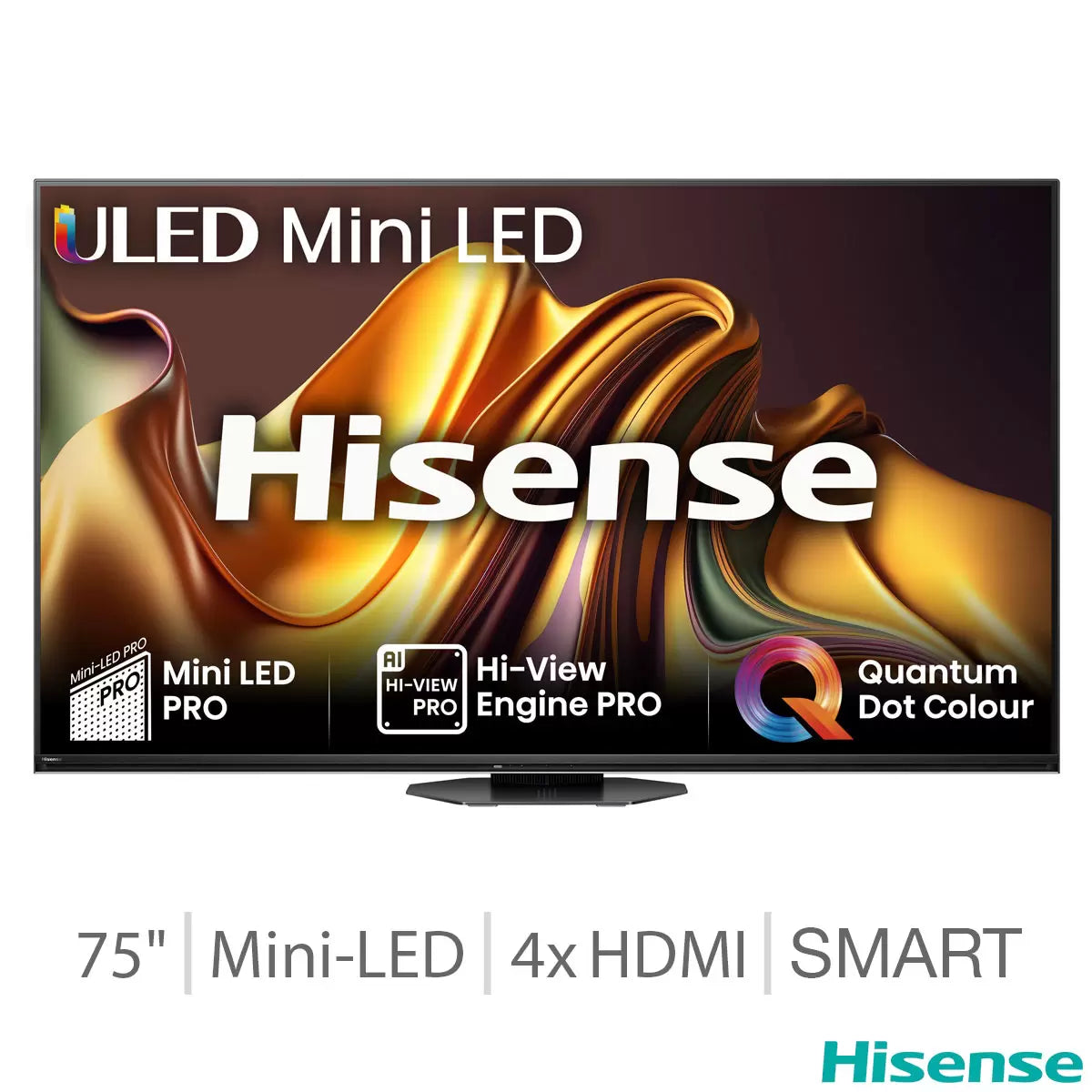 Hisense 75U8NQTUK 75 Inch Mini-LED Smart TV 5-Year Warranty