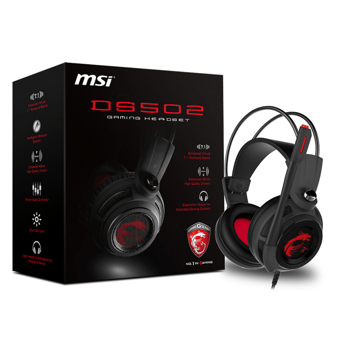 MSI DS502 Gaming Headset Wired Black