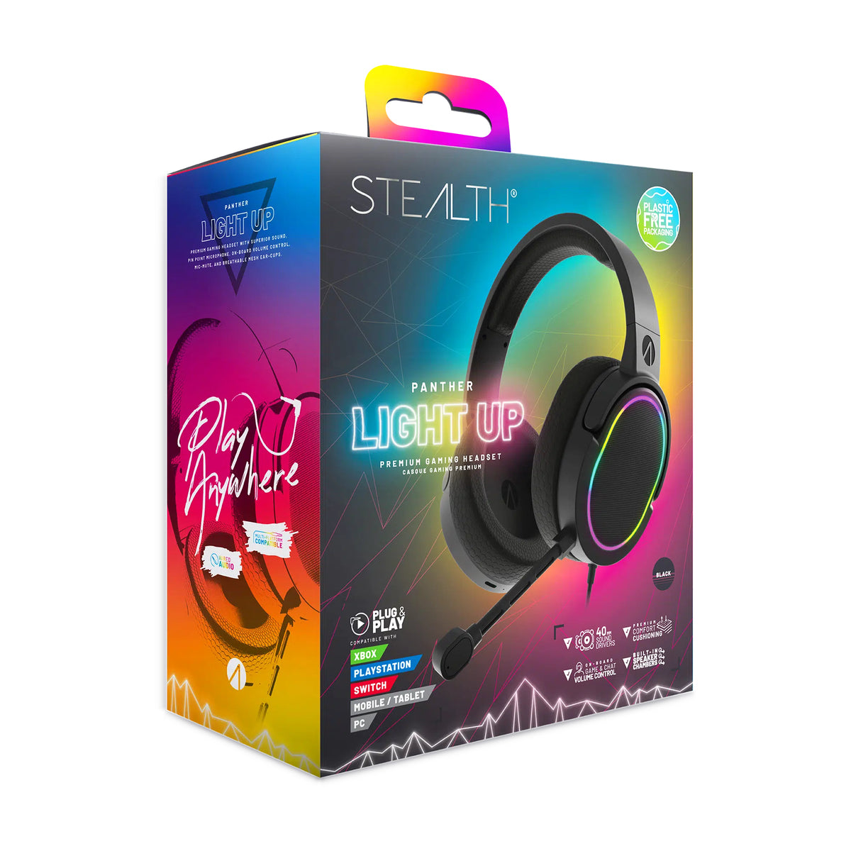 Stealth Panther Light Up Gaming Headset Wired Black