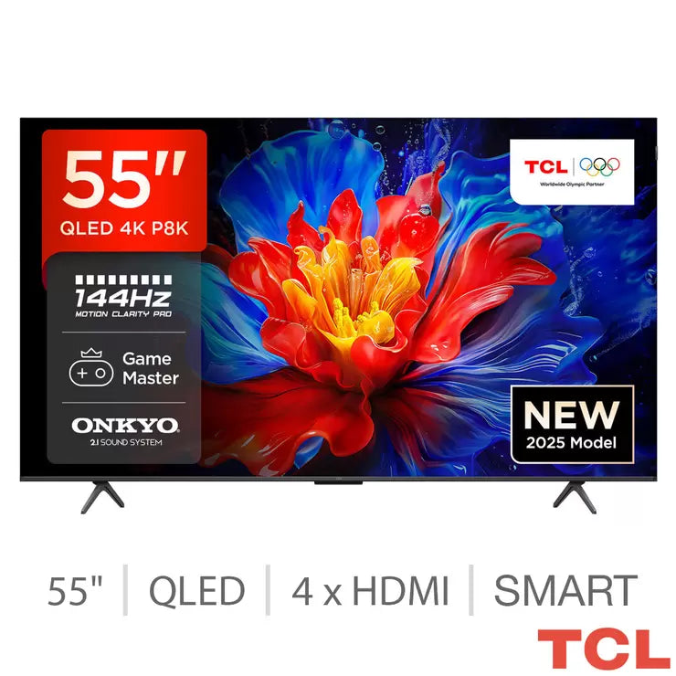 TCL 55P8K-UK 55 Inch QLED TV 5-Year Warranty