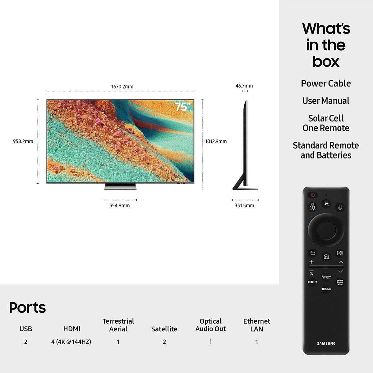 Samsung QE75QN85FAUXXU 75 Inch Neo QLED 4K Ultra HD Smart TV