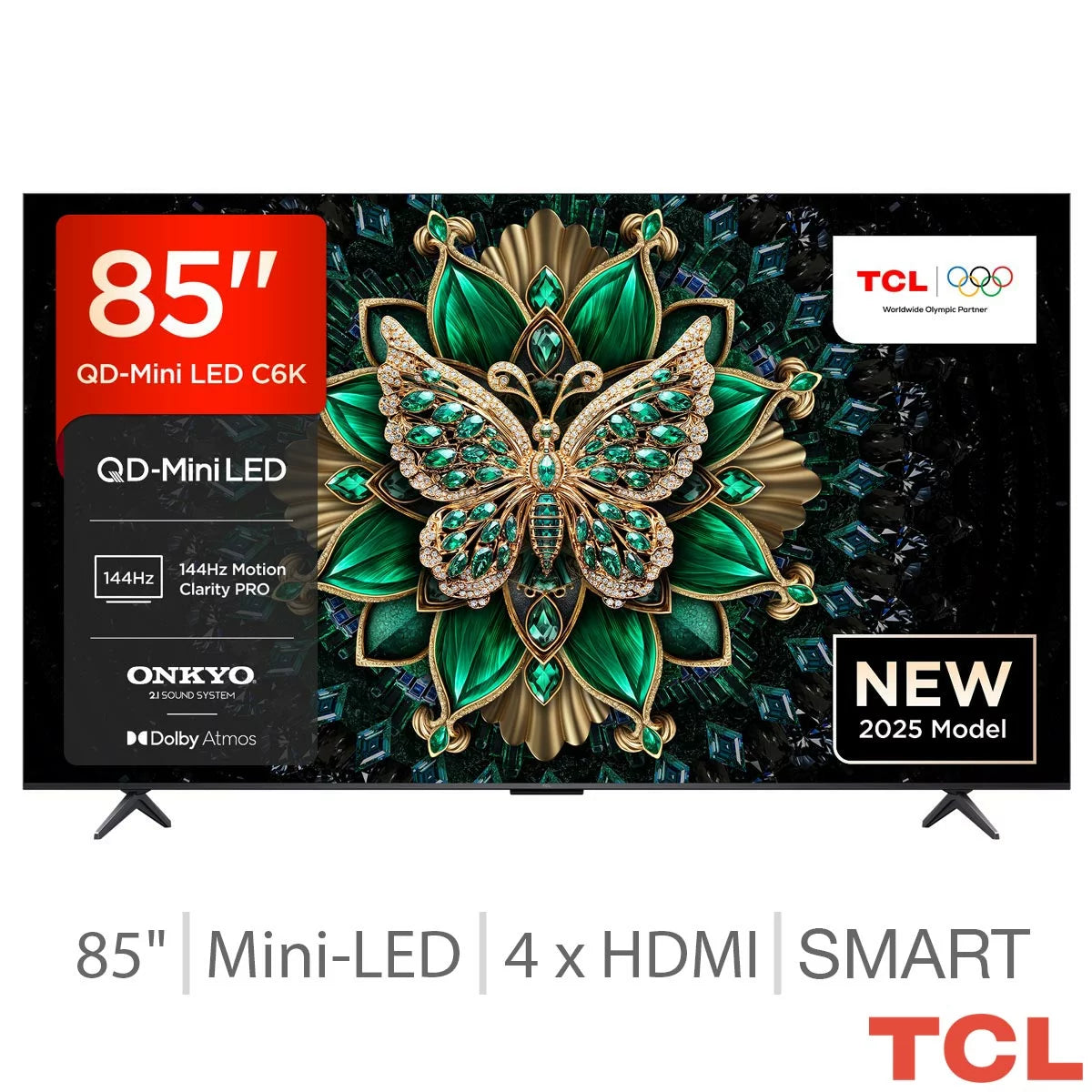 TCL 85C6K 85 Inch Mini LED Smart TV 5-Year Warranty
