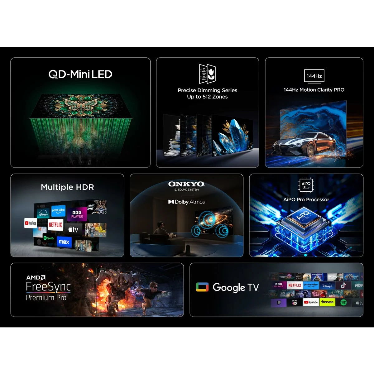 TCL 85C6K 85 Inch Mini LED Smart TV 5-Year Warranty