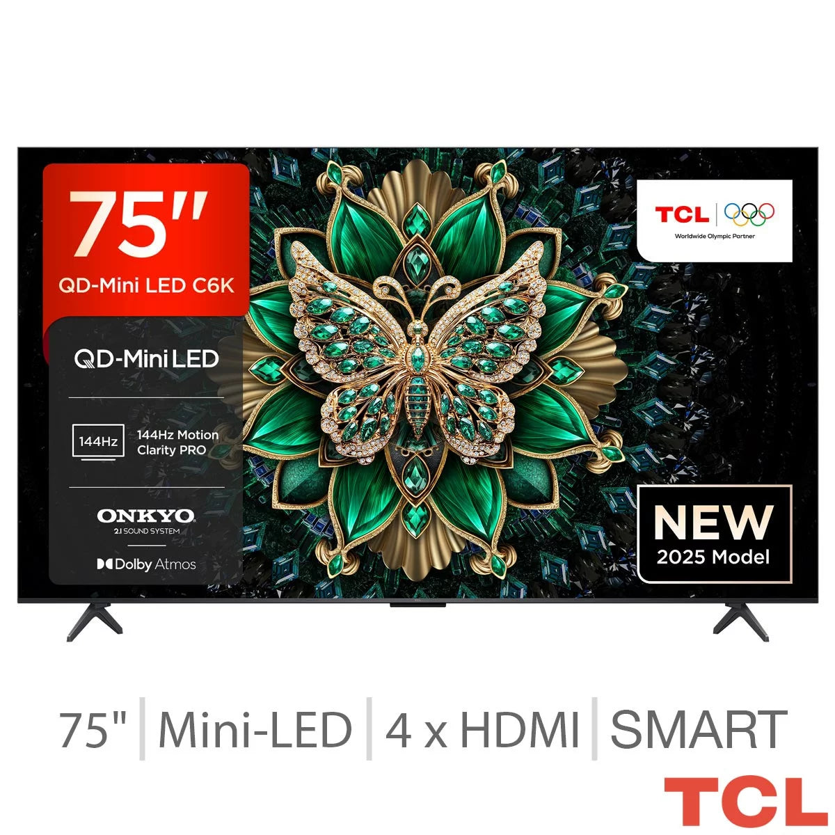 TCL 75C6K 75 Inch Mini LED Smart TV 5-Year Warranty