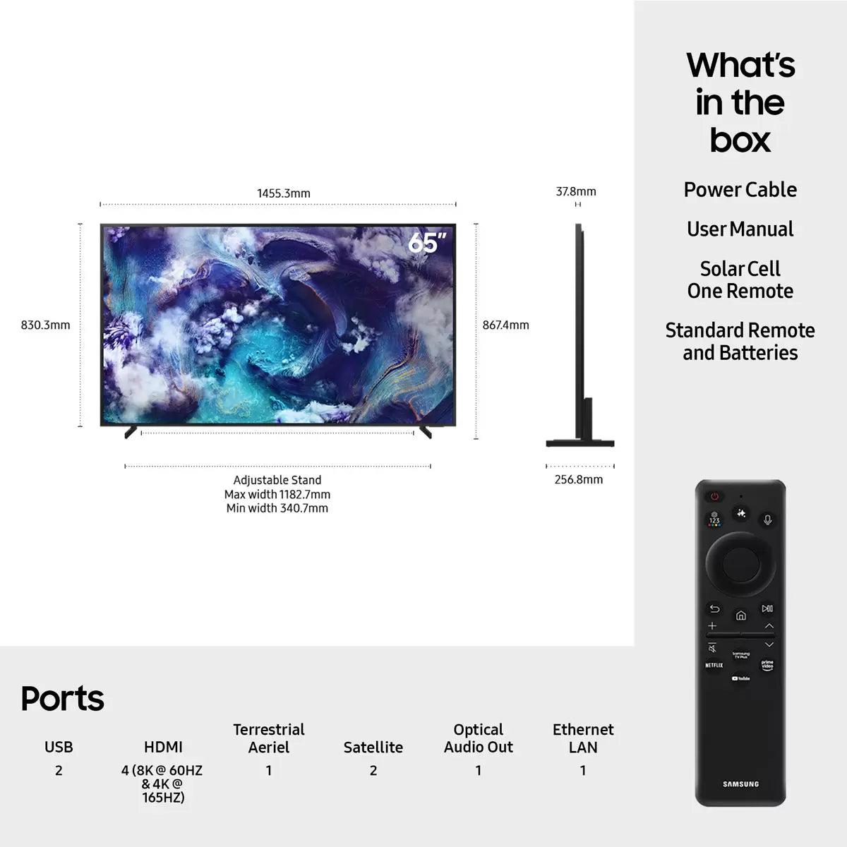 Samsung 65 Inch Neo QLED 8K Ultra HD Smart TV, QE65QN900FTXXU