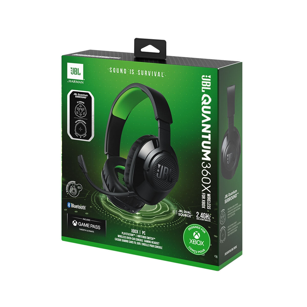 JBL Quantum 360X Wireless Headset for PS4, PS5, Xbox, PC, Switch, Black & Green