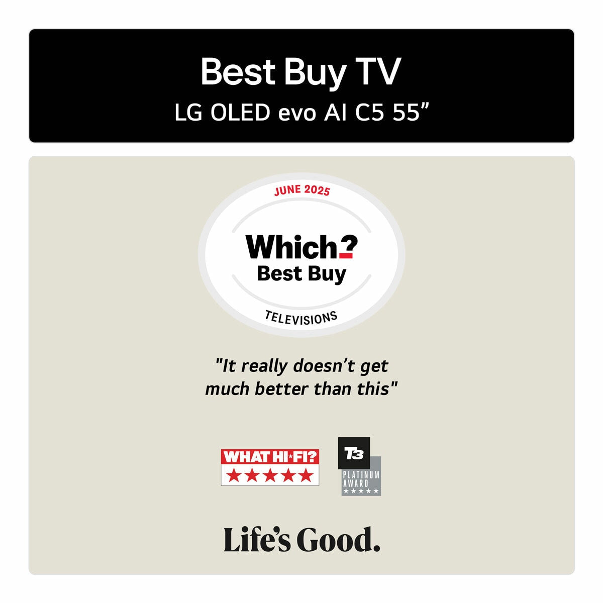 LG 55 Inch OLED 4K Ultra HD Smart TV, AI Sound Pro, AI Processor OLED55C55LA.AEK