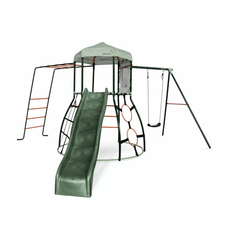 Plum Metal Climbing Dome with Slide, Monkey Bars, and Swing Arm (3 Years)