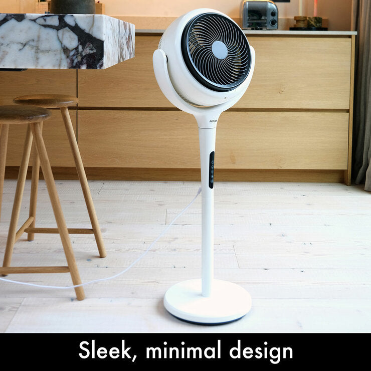 AirCraft LUME Ultra Quiet 2in1 Air Circulator Fan With Remote & LED Stone White