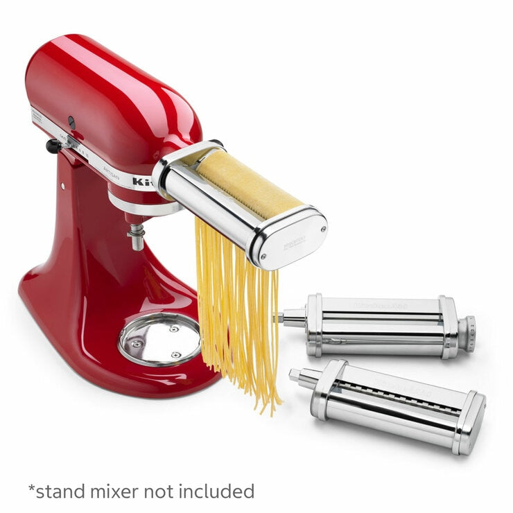KitchenAid Pasta Cutters & Roller 3 Piece Set in Silver 5KSMPRA