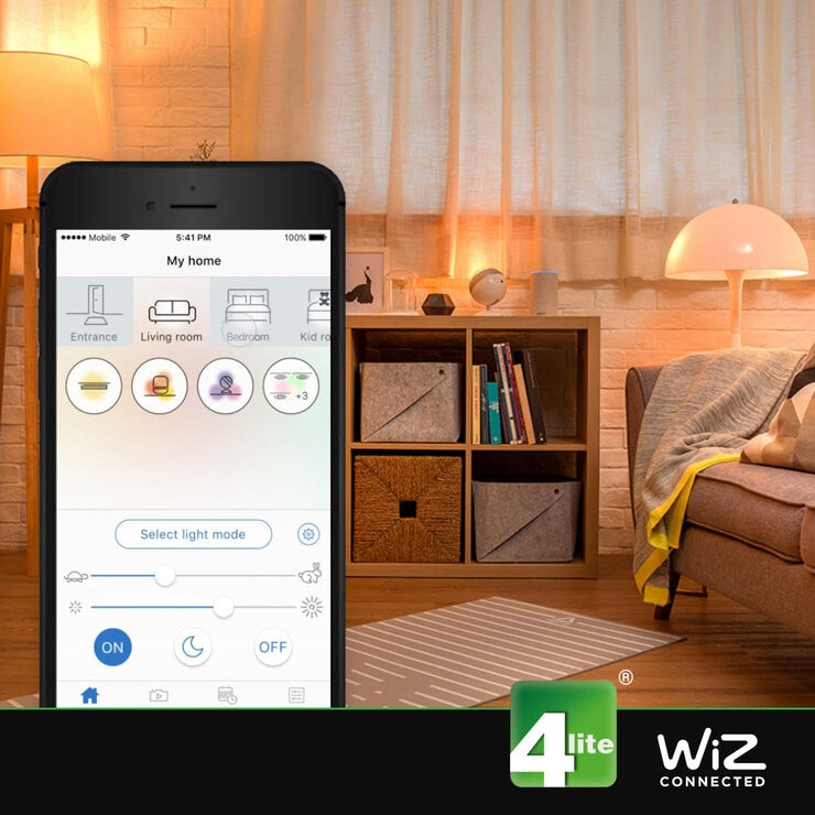 4lite WiZ Connected LED G95 E27 Colour Tuneable Smart Bulb, Pack of 2