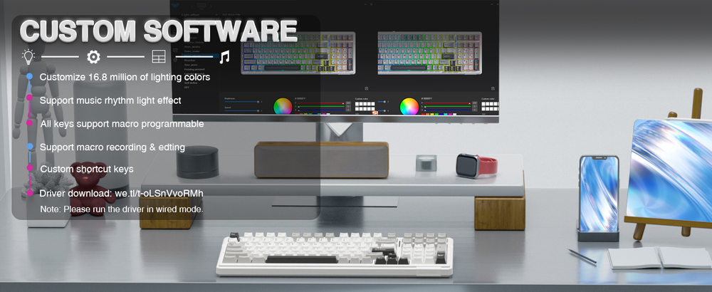 AULA F99 Hot-Swappable Wireless Mechanical Keyboard